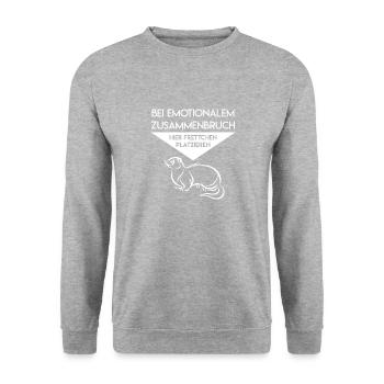 Frettchen - Unisex Pullover - Weißgrau meliert - Vorne - Alina (178cm) & Michal (187cm)