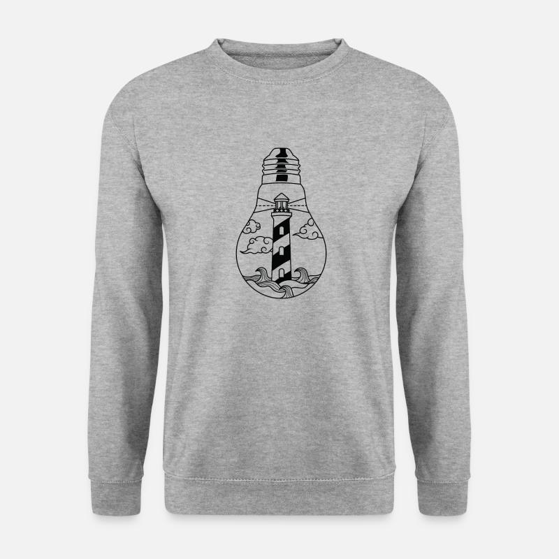 Leuchtturm Küste - Unisex Pullover - Weißgrau meliert