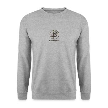 krav maga logo camouflage mma boxer kickboxing - Sweat-shirt Unisexe - gris chiné - Devant - Alina (178cm) & Michal (187cm)