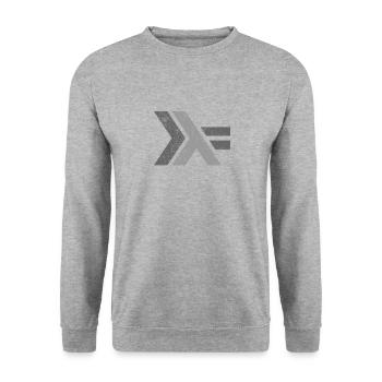 Haskell Programming Language Logo design - Unisex Sweatshirt - salt & pepper - Front - Alina (178cm) & Michal (187cm)