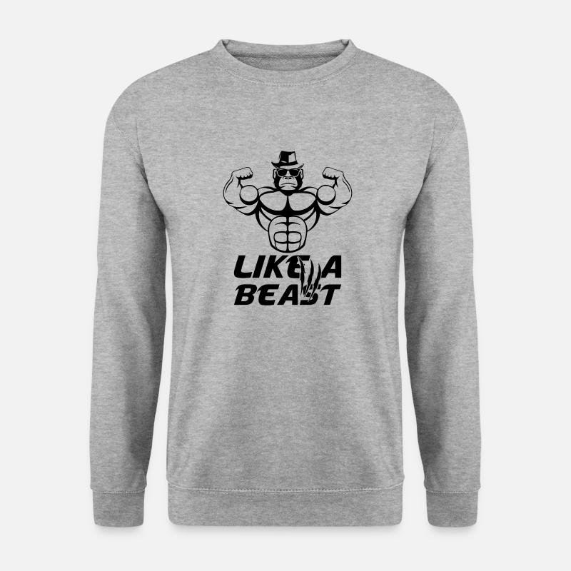 strong_gorilla_002 - Unisex Pullover - Weißgrau meliert