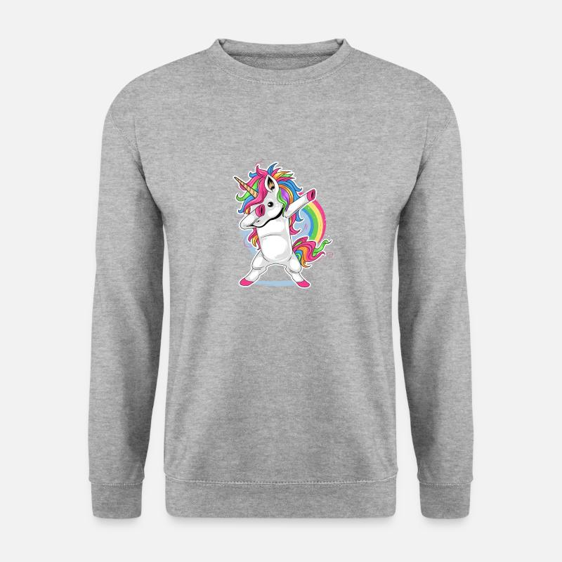 Einhorn Comic Dapping - Sweat-shirt Unisexe - gris chiné
