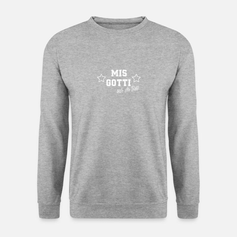 Schweiz Schweizer Götti Gotti Taufe Baby Geschenk - Unisex Pullover - Weißgrau meliert