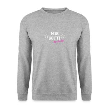 Suisse déesse suisse gotti baptême cadeau bébé - Sweat-shirt Unisexe - gris chiné - Devant - Alina (178cm) & Michal (187cm)