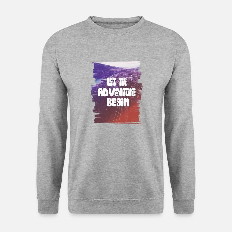 Let The Adventure Begin - Unisex Pullover - Weißgrau meliert