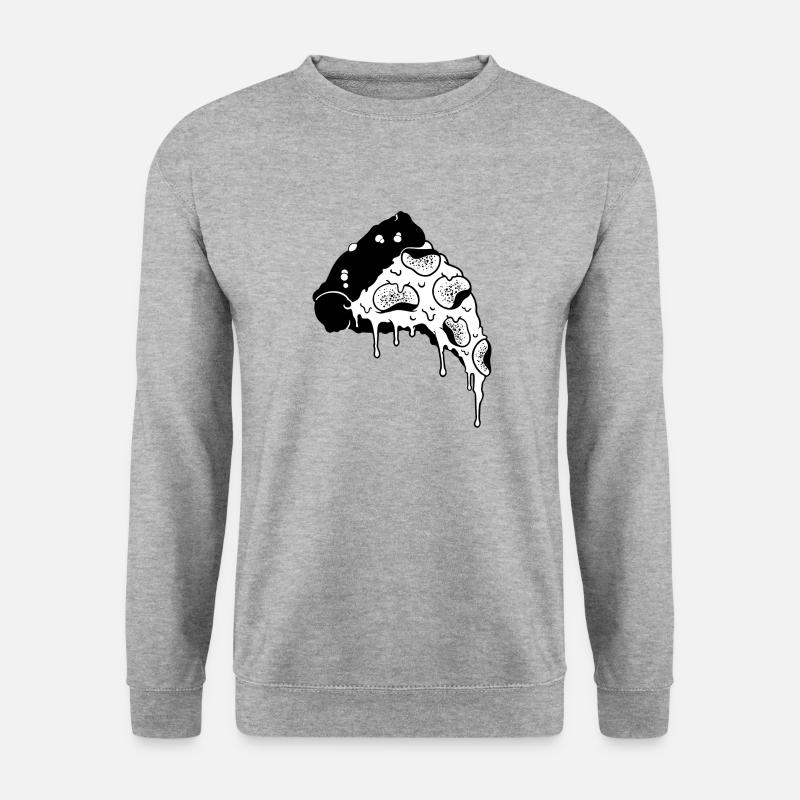 Pizza Slice Pocket - Unisex Pullover - Weißgrau meliert