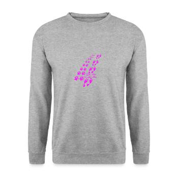 Vous ne marchez jamais seul chien - Sweat-shirt Unisexe - gris chiné - Devant - Alina (178cm) & Michal (187cm)