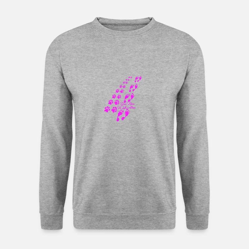 You never walk alone Hund - Unisex Pullover - Weißgrau meliert