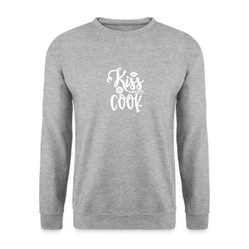 Küchen Sprüche Kochen Backen - Unisex Pullover - Weißgrau meliert - Vorne - Alina (178cm) & Michal (187cm)