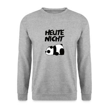 Heute Nicht Panda - Unisex Pullover - Weißgrau meliert - Vorne - Alina (178cm) & Michal (187cm)