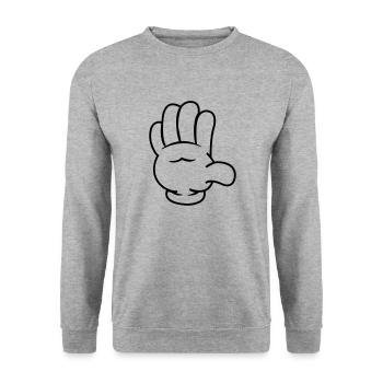 comic_hand_001 - Sweat-shirt Unisexe - gris chiné - Devant - Alina (178cm) & Michal (187cm)