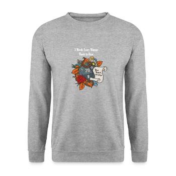 Roleplaying RPG Valentines Day TableTop D20 Dice - Unisex Pullover - Weißgrau meliert - Vorne - Alina (178cm) & Michal (187cm)