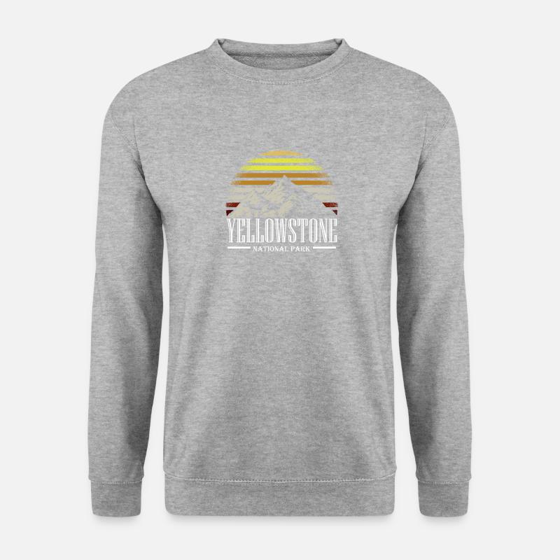 Yellowstone-Nationalpark - Unisex Pullover - Weißgrau meliert