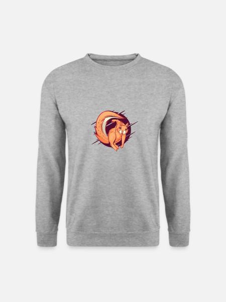 Aggressives Eichhörnchen mit Haken Faustschlag - Unisex Pullover - Weißgrau meliert