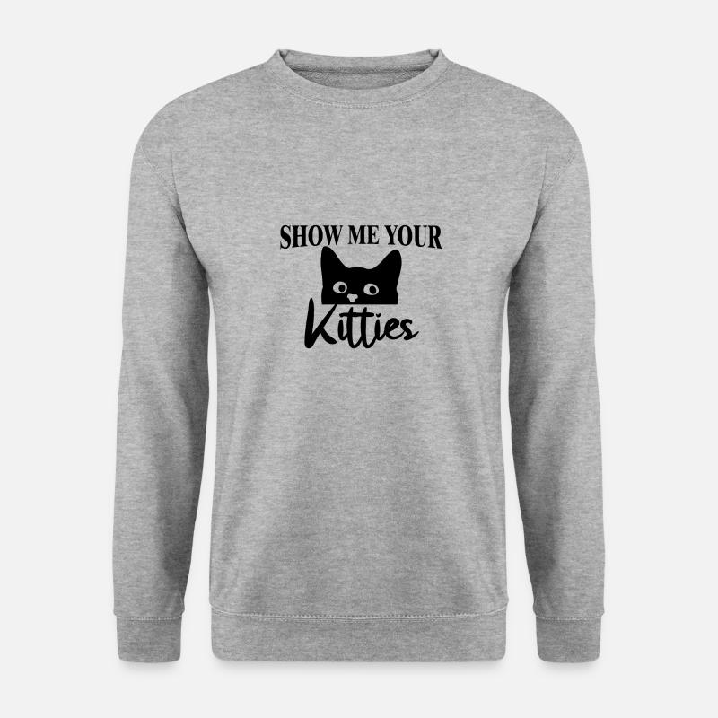 Zeig mir deine Kätzchen.. - Unisex Pullover - Weißgrau meliert