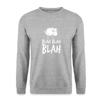 Jokes Sheep Design Quote Blah Blah Blah Sheep - Unisex Sweatshirt - salt & pepper - Front - Alina (178cm) & Michal (187cm)