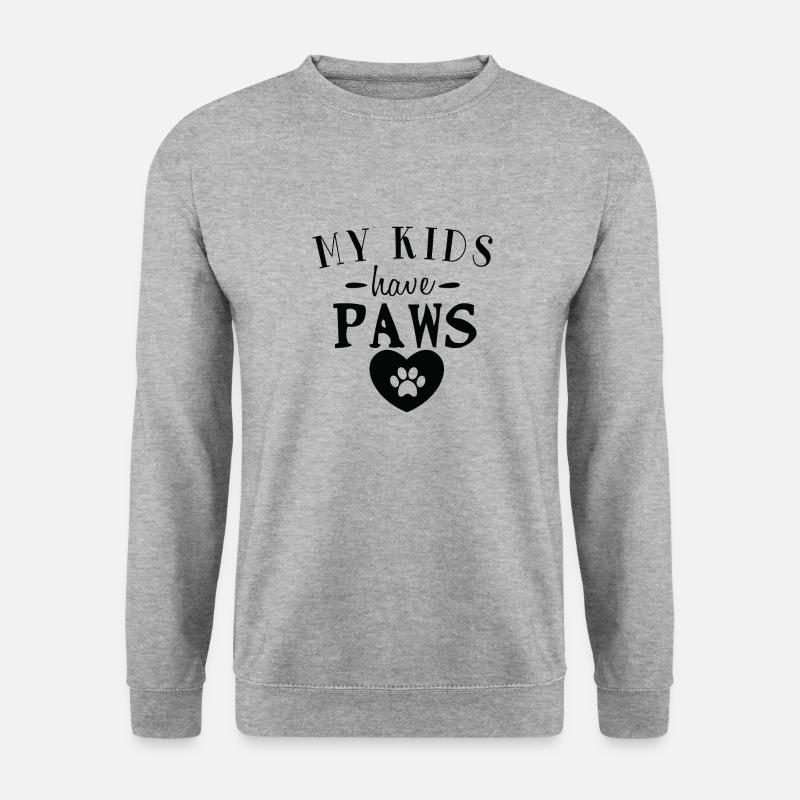 Meine Kinder haben Pfoten. - Unisex Pullover - Weißgrau meliert