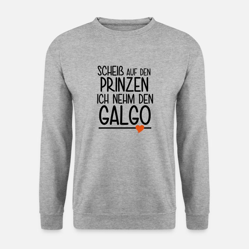 Scheiß auf den Prinzen (Galgo) - Unisex Pullover - Weißgrau meliert