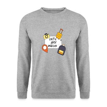 Lets GO! Berlin - Unisex Pullover - Weißgrau meliert - Vorne - Alina (178cm) & Michal (187cm)