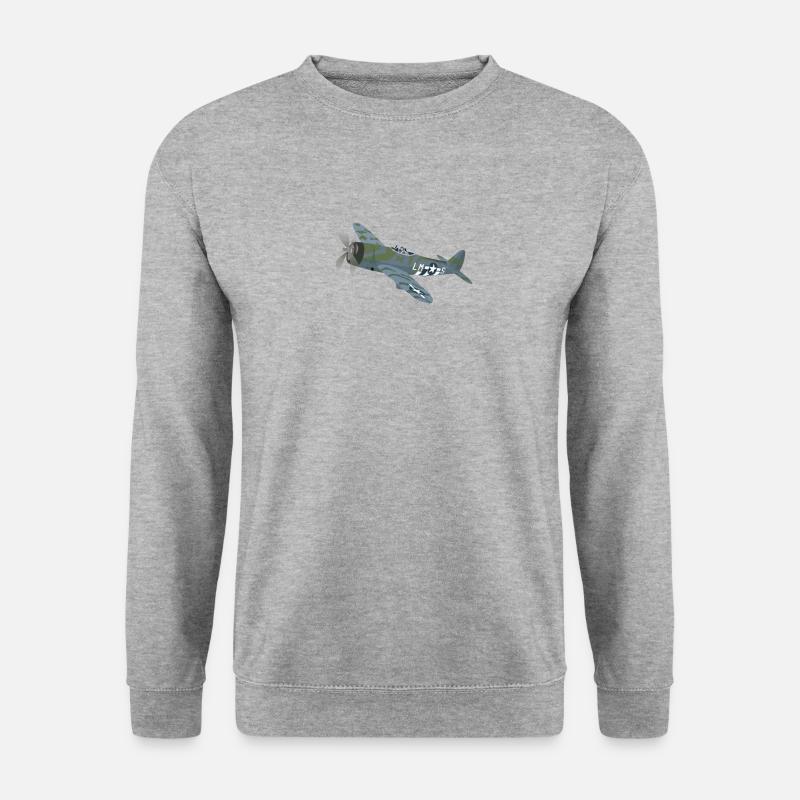 P47 Thunderbolt Aircraft - Unisex Sweatshirt - salt & pepper