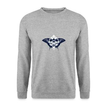 Butterfly with skull on the wings - Unisex Sweatshirt - salt & pepper - Front - Alina (178cm) & Michal (187cm)