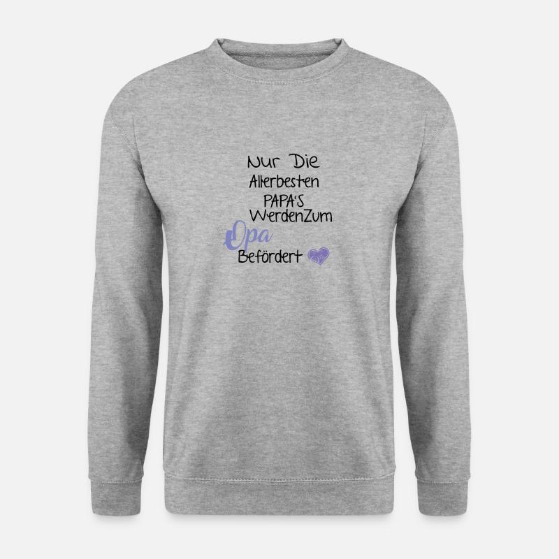 Papa's Werden Zum Opa Befördert - Endlich Opa - Unisex Pullover - Weißgrau meliert