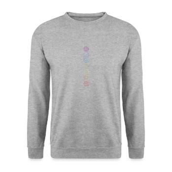 Chakra symbols - Unisex Sweatshirt - salt & pepper - Front - Alina (178cm) & Michal (187cm)