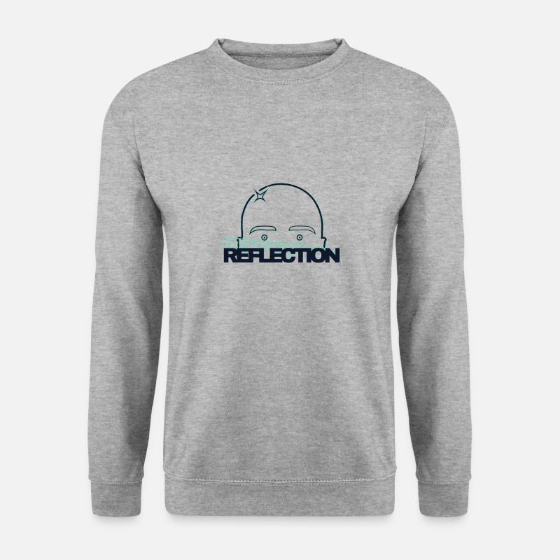Spiegelung in Glatzen - Unisex Pullover - Weißgrau meliert