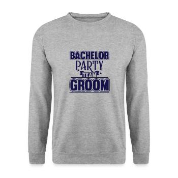 Groom Team Bachelor Party - Sweat-shirt Unisexe - gris chiné - Devant - Alina (178cm) & Michal (187cm)