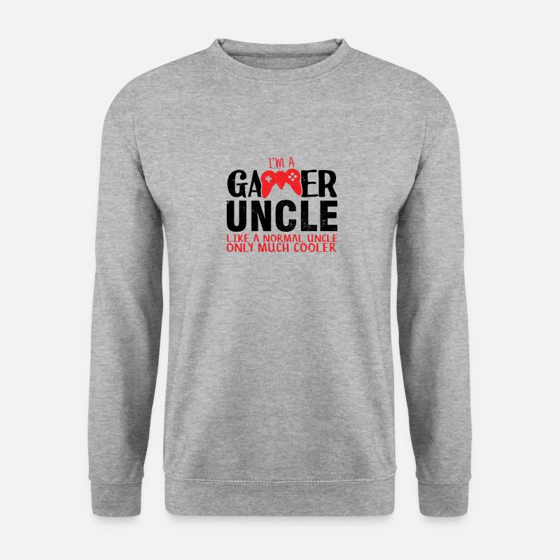 Gamer Onkel - Unisex Pullover - Weißgrau meliert