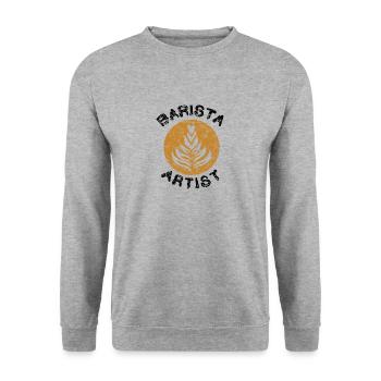Barista artist - Unisex Sweatshirt - salt & pepper - Front - Alina (178cm) & Michal (187cm)