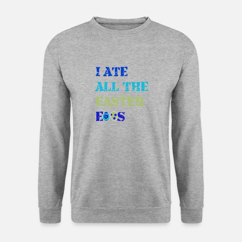 Lustiger Oster Spruch - Unisex Pullover - Weißgrau meliert