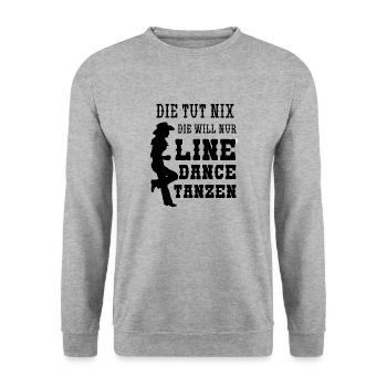 Die Tut Nix Die Will Nur Line Dance - Sweat-shirt Unisexe - gris chiné - Devant - Alina (178cm) & Michal (187cm)