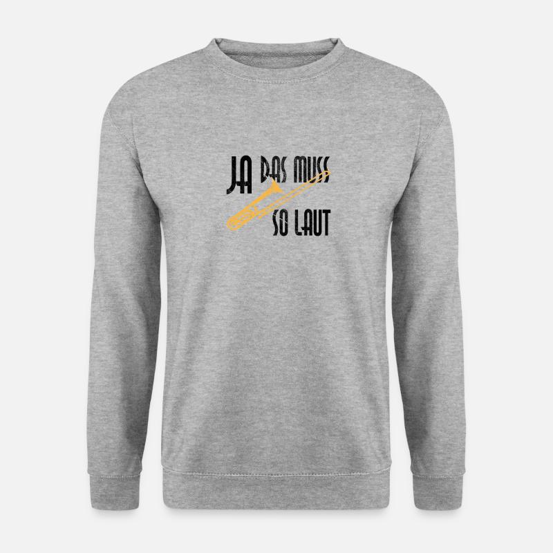 Posaune Spieler - Unisex Pullover - Weißgrau meliert