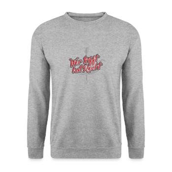 Bogenschützen - Unisex Pullover - Weißgrau meliert - Vorne - Alina (178cm) & Michal (187cm)