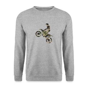Camouflage Camo Dirt Bike Motocross - Unisex Sweatshirt - salt & pepper - Front - Alina (178cm) & Michal (187cm)