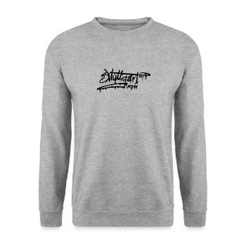 Stuttgart 0711 Graffiti - Unisex Pullover - Weißgrau meliert - Vorne - Alina (178cm) & Michal (187cm)