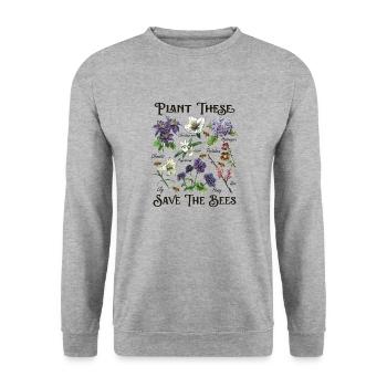 Sauvez les abeilles - cadeau de pépinière d'abeilles - Sweat-shirt Unisexe - gris chiné - Devant - Alina (178cm) & Michal (187cm)