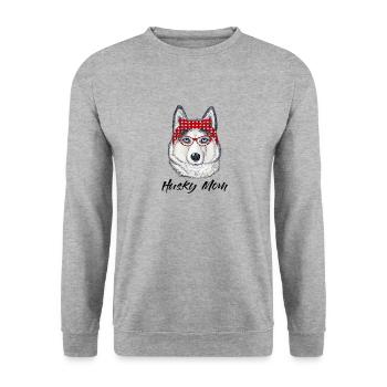 Look husky élégant - parfait pour les amoureux des chiens - Sweat-shirt Unisexe - gris chiné - Devant - Alina (178cm) & Michal (187cm)