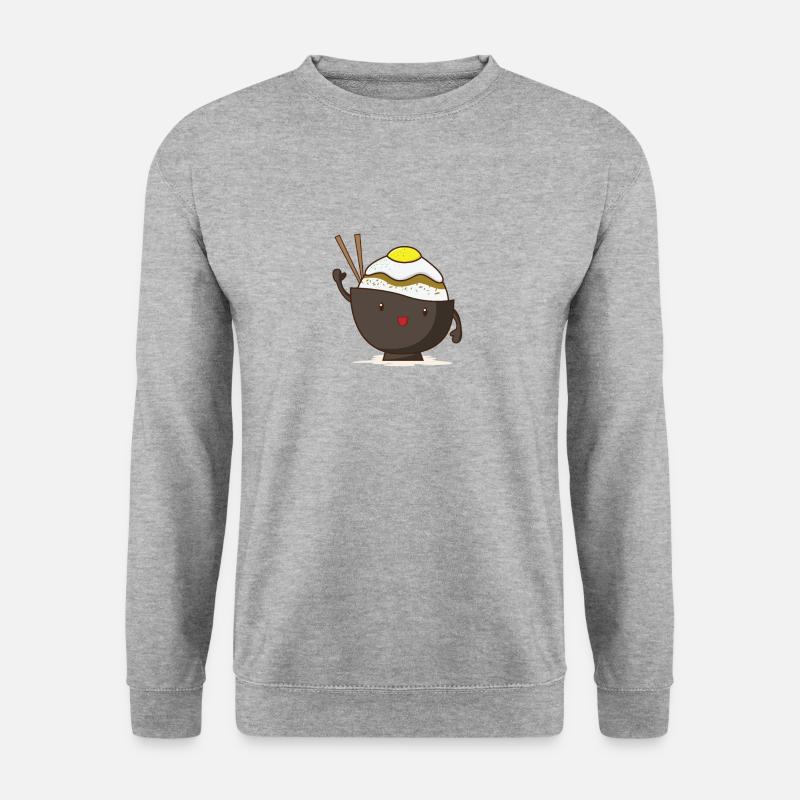Reisbowl mit Ei - Unisex Pullover - Weißgrau meliert