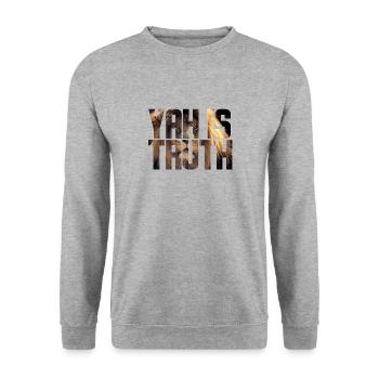 Yah Is Truth Lion of Judah Hebrew Israelites - Unisex Sweatshirt - salt & pepper - Front - Alina (178cm) & Michal (187cm)