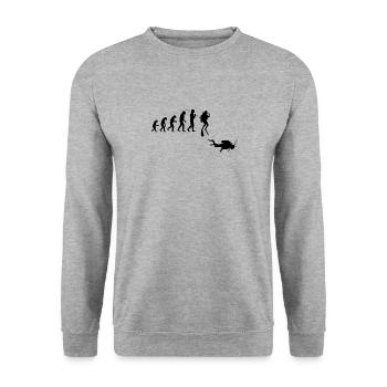 Evolution Tauchen für Taucher - Unisex Pullover - Weißgrau meliert - Vorne - Alina (178cm) & Michal (187cm)
