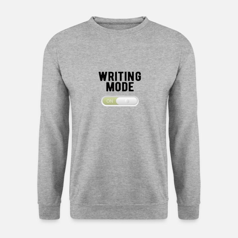 WRITER: Writing Mode on - Unisex Pullover - Weißgrau meliert