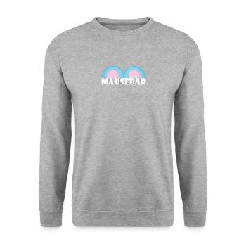 Kosename Mausebär Geschenkidee - Unisex Pullover - Weißgrau meliert - Vorne - Alina (178cm) & Michal (187cm)
