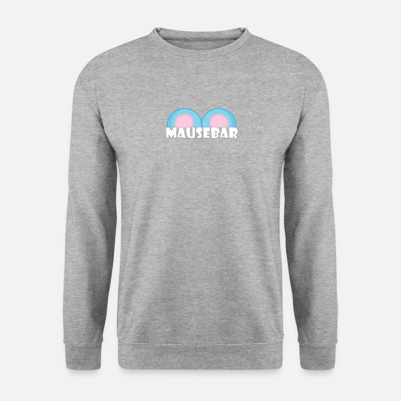 Kosename Mausebär Geschenkidee - Unisex Pullover - Weißgrau meliert