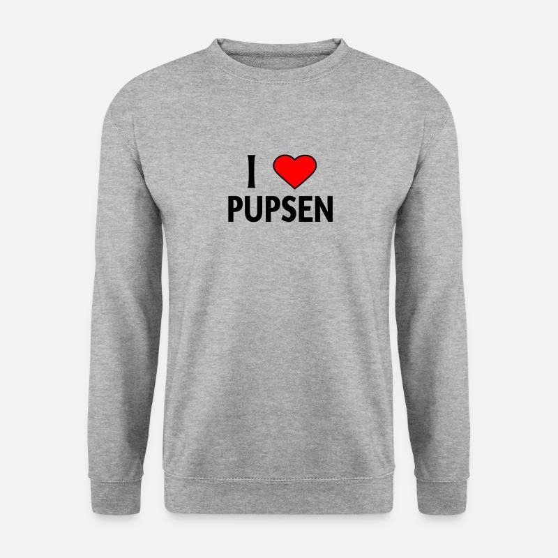 i love pupsen - Unisex Pullover - Weißgrau meliert