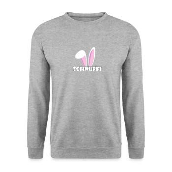 Kosename Schnuffi Geschenkidee - Unisex Pullover - Weißgrau meliert - Vorne - Alina (178cm) & Michal (187cm)