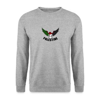 Free Gaza Liberté de Palestine libre pour la Palestine - Sweat-shirt Unisexe - gris chiné - Devant - Alina (178cm) & Michal (187cm)