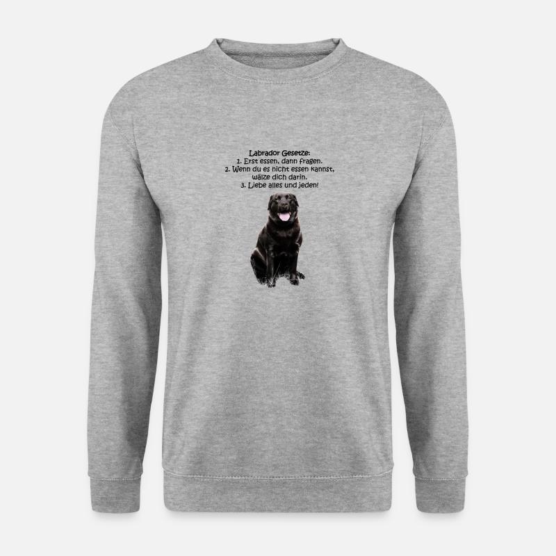 Die Gesetze eines Labradors - Unisex Pullover - Weißgrau meliert