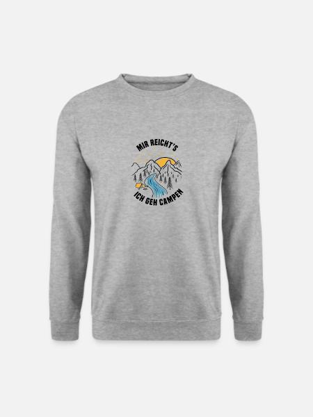 Mir reicht's Ich geh Campen Camping Zelten Zelt - Unisex Pullover - Weißgrau meliert